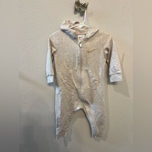 Nike Gray and Gold Kids Hooded Bodysuit